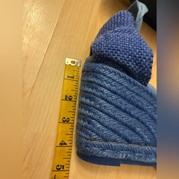 New Castaner  Women's Light Blue Espadrille Wedge Ankle-Tie Sandals - Picture 8 of 12